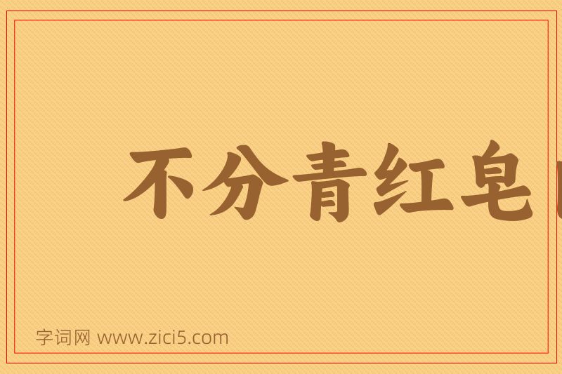 成语不分青红皂白图片