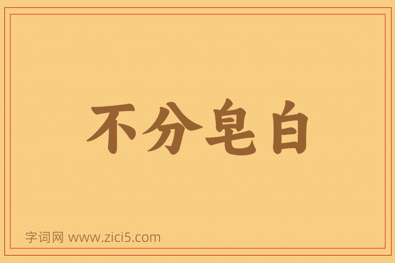 成语不分皂白图片