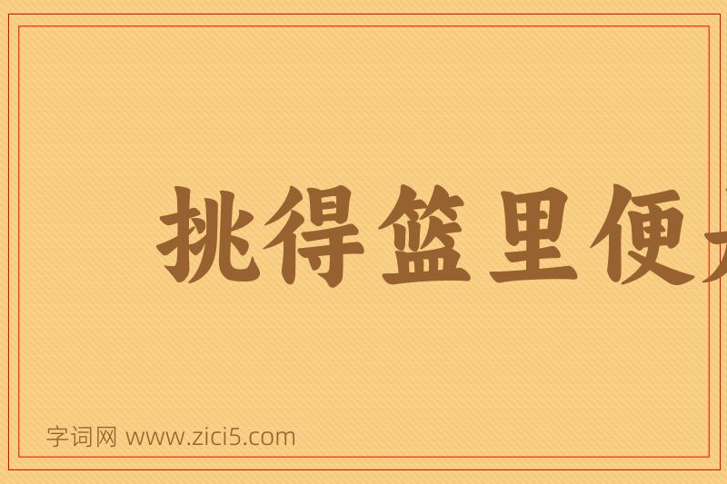 成语挑得篮里便是菜图片