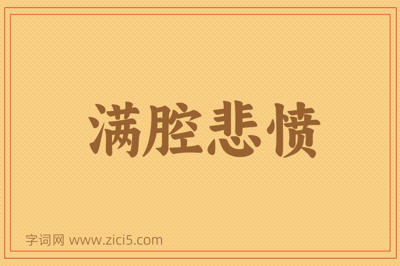成语满腔悲愤图片
